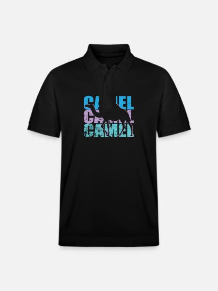 Camel Desert Dromedary Hump Caravan - Stanley/Stella Unisex Organic Polo Shirt PREPSTER - black