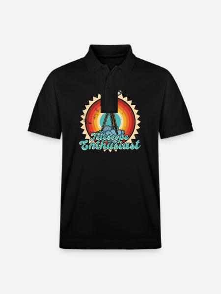 Stargazing Telescope Astronomers - Stanley/Stella Unisex Organic Polo Shirt PREPSTER - black
