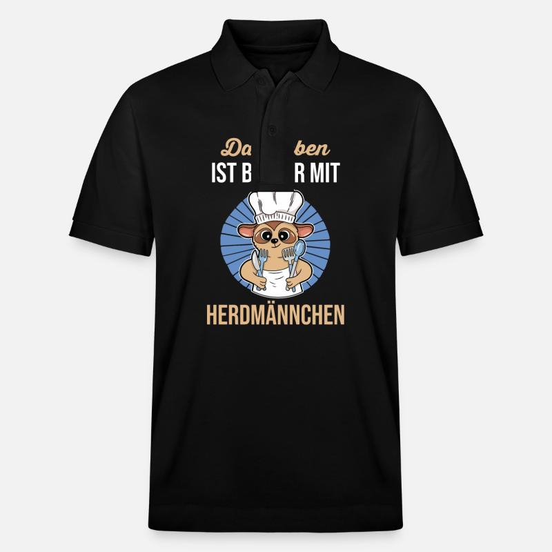 Erdmännchen Herdmännchen - Stanley/Stella Unisex Bio-Poloshirt PREPSTER - Schwarz