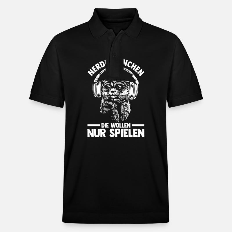 Erdmännchen Nerdmännchen - Stanley/Stella Unisex Bio-Poloshirt PREPSTER - Schwarz