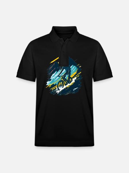 Mountain Bike Downhill Mountain Biker - Polo orgánico unisex PREPSTER de Stanley/Stella - negro