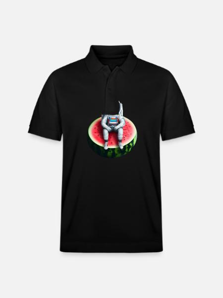 Astronaute sur pastèque - Polo PREPSTER bio Stanley/Stella Unisexe - noir