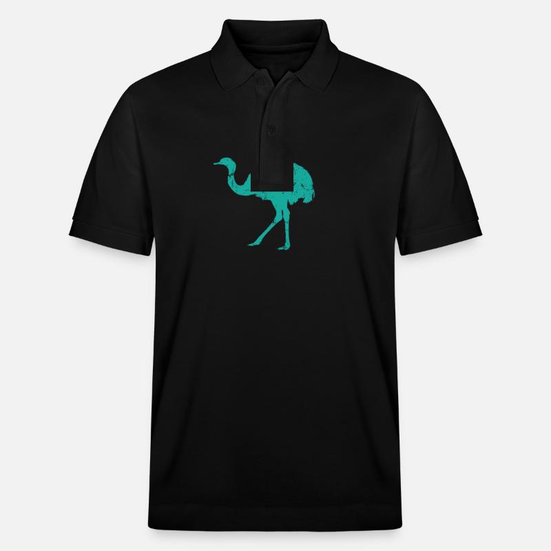 Désert animal de ratite d’autruche - Polo PREPSTER bio Stanley/Stella Unisexe - noir