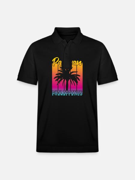 Palawan Philippines Sunset - Stanley/Stella Unisex Organic Polo Shirt PREPSTER - black