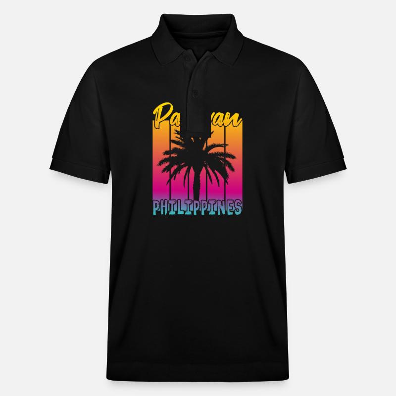 Palawan Philippines Coucher de soleil - Polo PREPSTER bio Stanley/Stella Unisexe - noir