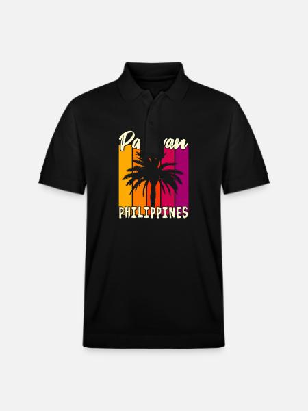 Palawan Philippines Sunset - Stanley/Stella Unisex Organic Polo Shirt PREPSTER - black