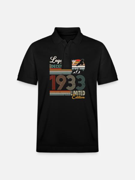 December 1933 Birthday Man - Stanley/Stella Unisex Organic Polo Shirt PREPSTER - black