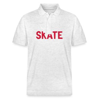 Skateboard Skaten Skaten Jungen Skaten - Stanley/Stella Unisex Bio-Poloshirt PREPSTER - Weiß meliert - Vorne - Roxy (174cm) & Andy (188cm)