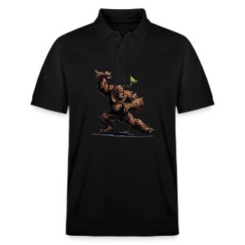 Wütender Bigfoot - Stanley/Stella Unisex Bio-Poloshirt PREPSTER - Schwarz - Vorne - Roxy (174cm) & Andy (188cm)