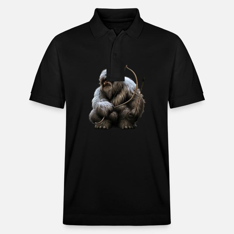 Yéti avec arc et flèches - Polo PREPSTER bio Stanley/Stella Unisexe - noir