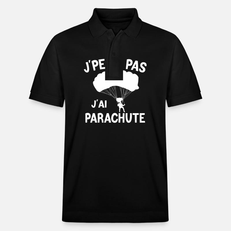 JE PEUX PAS J'AI PARACHUTE - Polo PREPSTER bio Stanley/Stella Unisexe - noir