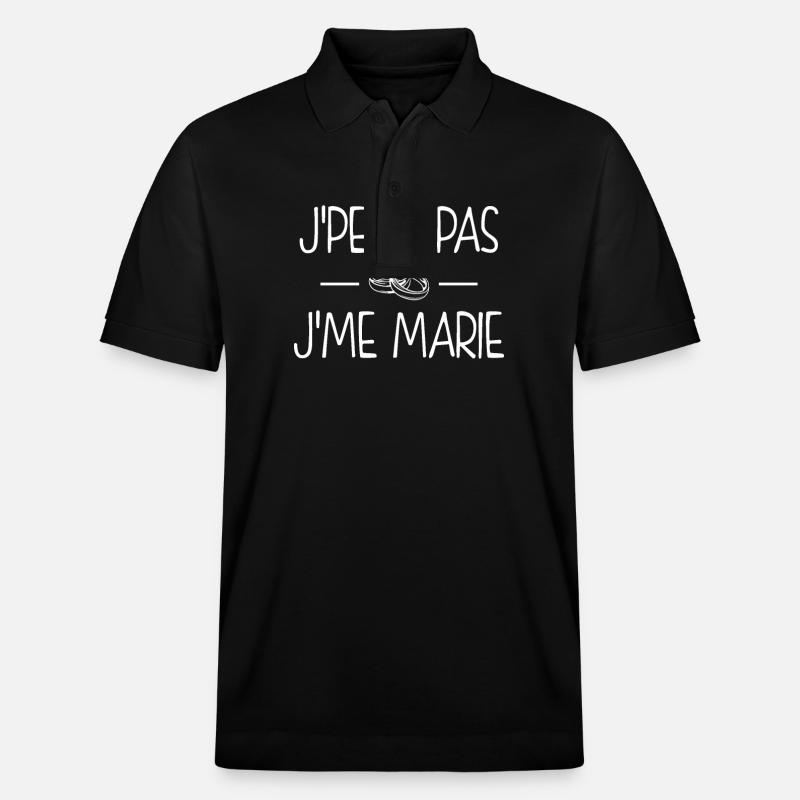 EVJF/EVG - J'peux pas, j'me marie ! - Polo PREPSTER bio Stanley/Stella Unisexe - noir