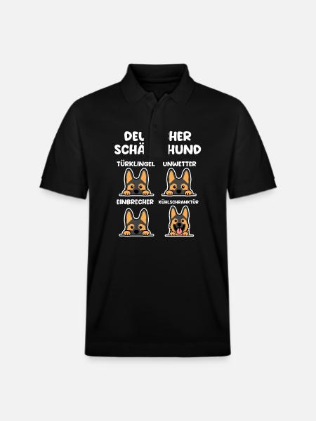 Hund Schäferhund - Stanley/Stella Unisex Bio-Poloshirt PREPSTER - Schwarz