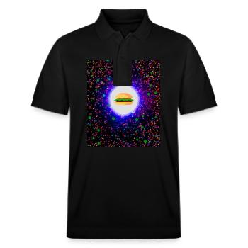 Burger in Heaven - Stanley/Stella Unisex Bio-Poloshirt PREPSTER - Schwarz - Vorne - Roxy (174cm) & Andy (188cm)
