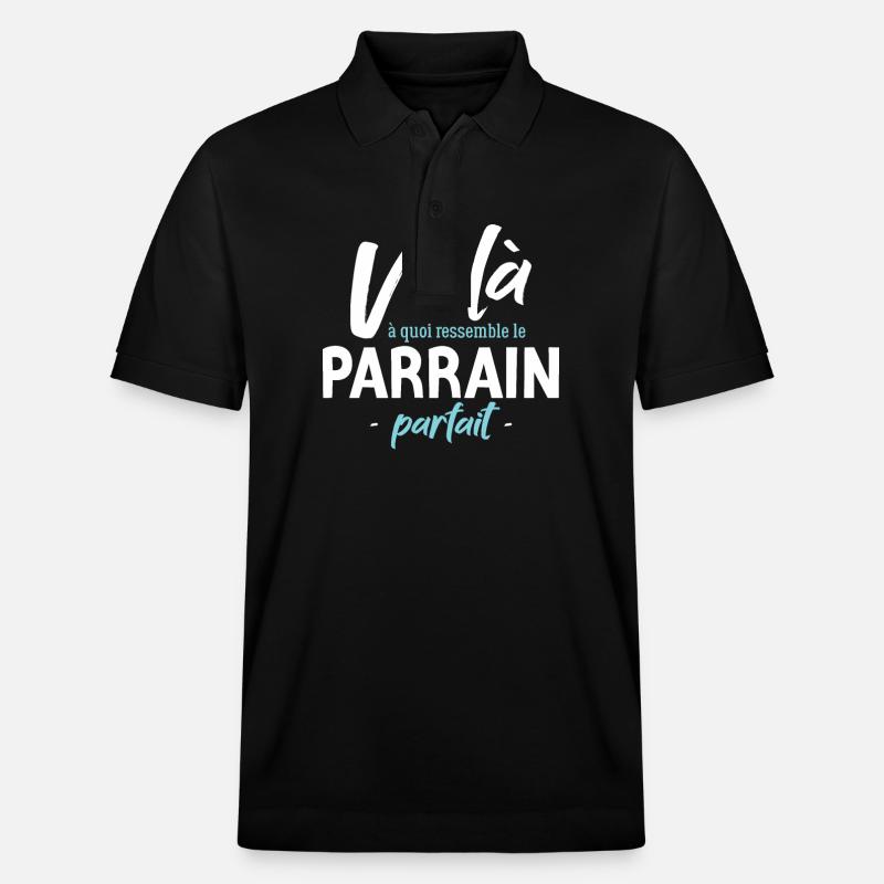 Le Parrain Parfait En Images - Polo PREPSTER bio Stanley/Stella Unisexe - noir
