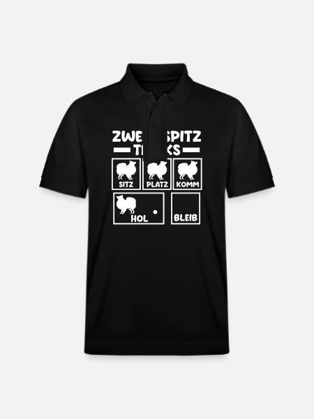 Hund Zwergspitz - Stanley/Stella Unisex Bio-Poloshirt PREPSTER - Schwarz