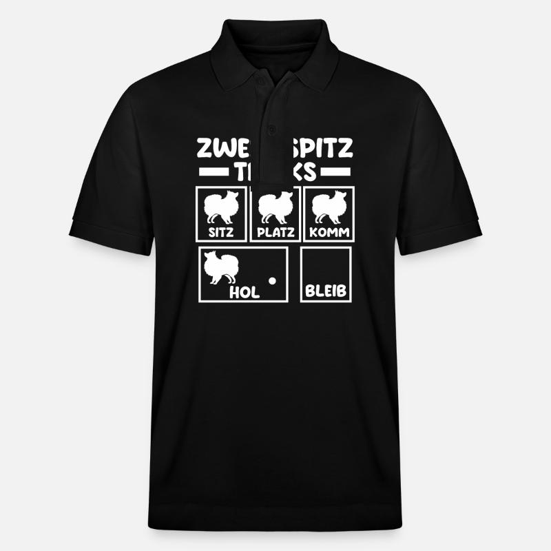 Hund Zwergspitz - Stanley/Stella Unisex Bio-Poloshirt PREPSTER - Schwarz