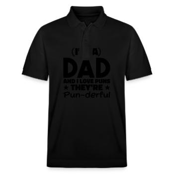 J’adore les jeux de mots | Hommes | Blague de Papa - Polo PREPSTER bio Stanley/Stella Unisexe - noir - Devant - Roxy (174cm) & Andy (188cm)