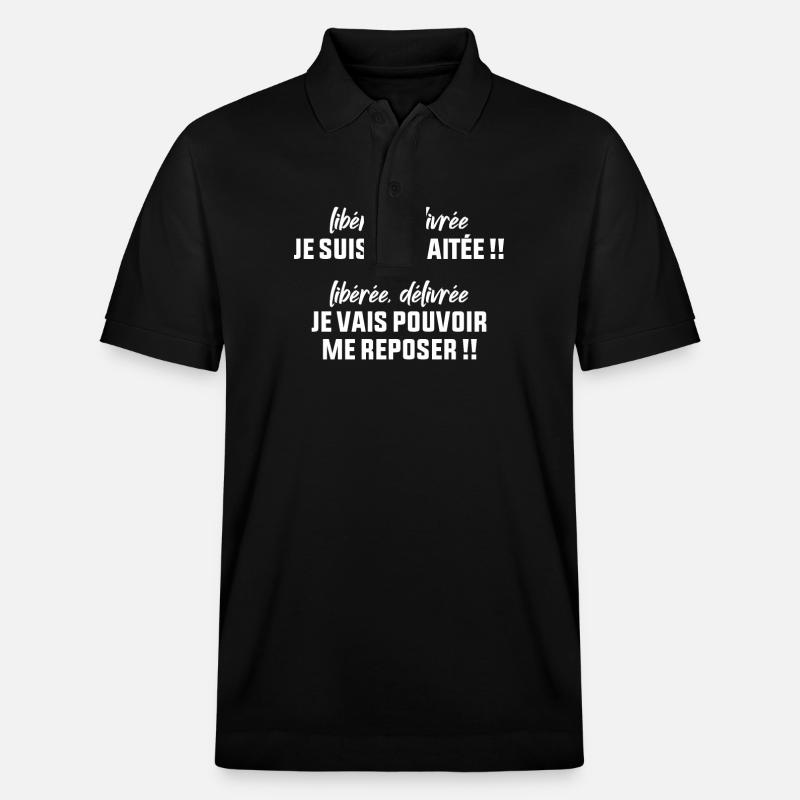 Retraitée Libérée - Polo PREPSTER bio Stanley/Stella Unisexe - noir