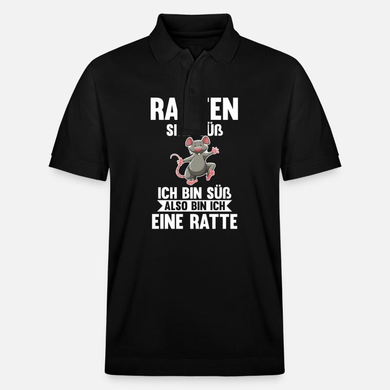 Nagetier Ratte Ratten - Stanley/Stella Unisex Bio-Poloshirt PREPSTER - Schwarz