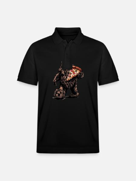 Bigfoot Pizza Party - Stanley/Stella Unisex Organic Polo Shirt PREPSTER - black