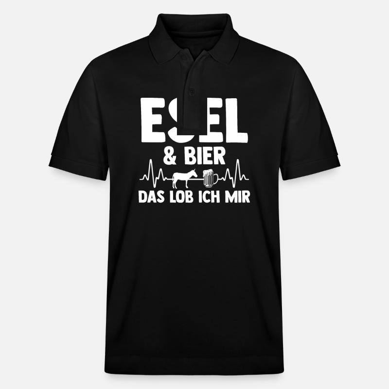 Bier Esel - Stanley/Stella Unisex Bio-Poloshirt PREPSTER - Schwarz