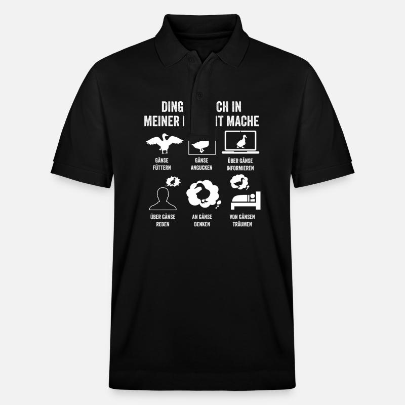Gans Gänse - Stanley/Stella Unisex Bio-Poloshirt PREPSTER - Schwarz
