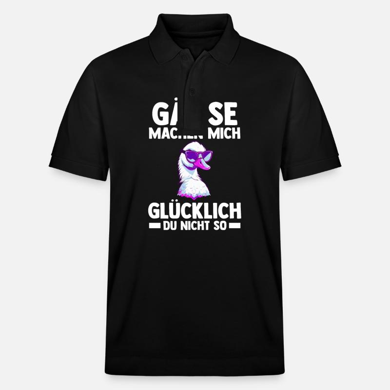 Gans Gänse - Stanley/Stella Unisex Bio-Poloshirt PREPSTER - Schwarz