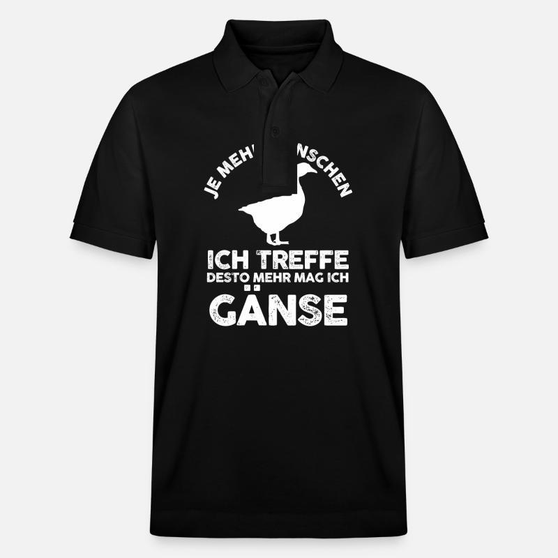 Gans Gänse - Stanley/Stella Unisex Bio-Poloshirt PREPSTER - Schwarz