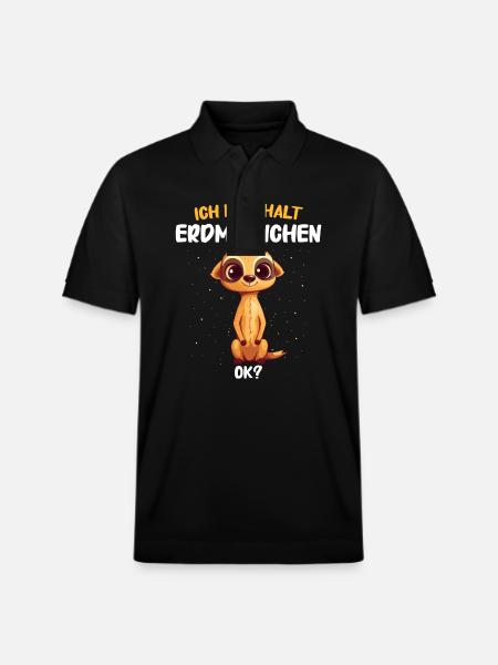 Erdmännchen Scharrtier Tier - Stanley/Stella Unisex Bio-Poloshirt PREPSTER - Schwarz