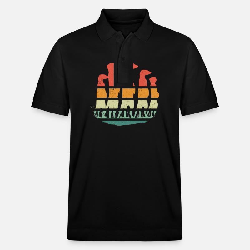 Erdmännchen Scharrtier Tier - Stanley/Stella Unisex Bio-Poloshirt PREPSTER - Schwarz