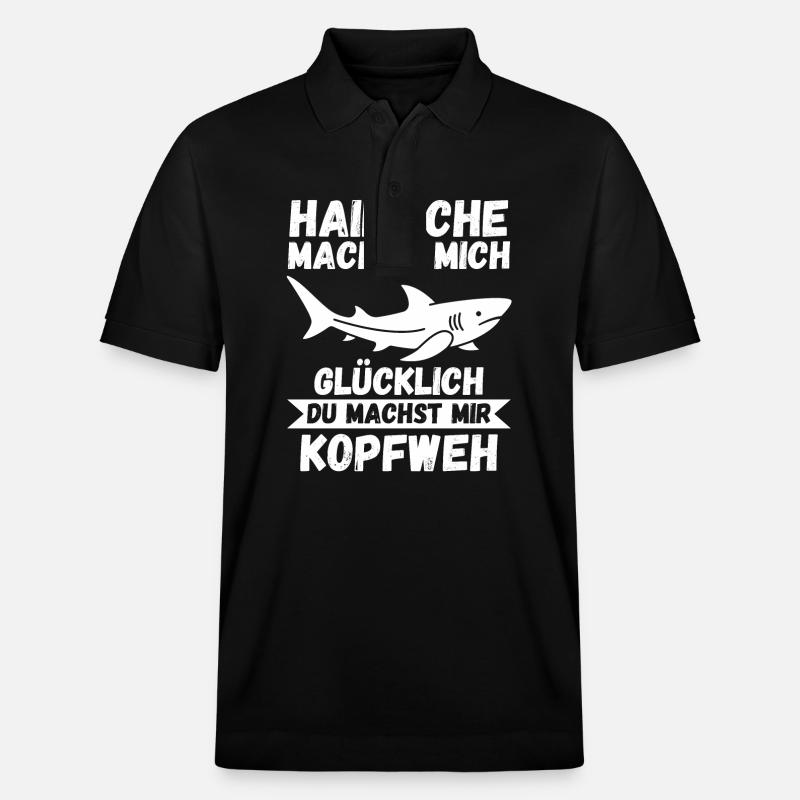 Fische Haifisch - Stanley/Stella Unisex Bio-Poloshirt PREPSTER - Schwarz