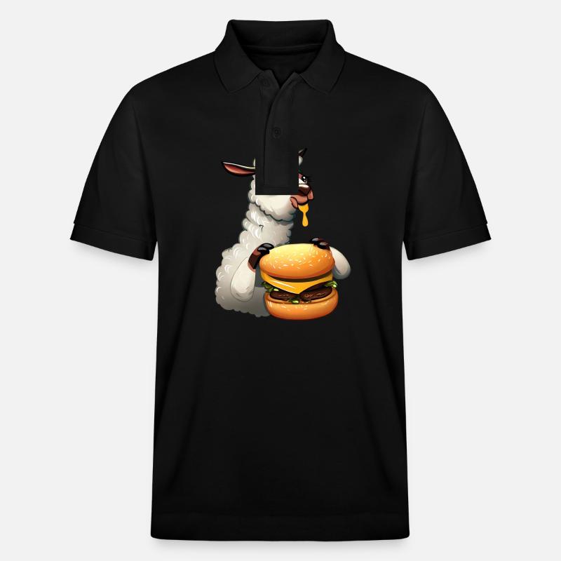 Lama Cheeseburger - Stanley/Stella Unisex Bio-Poloshirt PREPSTER - Schwarz