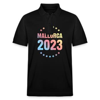Mallorca 2023 - Stanley/Stella Unisex Organic Polo Shirt PREPSTER - black - Front - Roxy (174cm) & Andy (188cm)