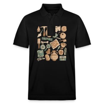 Archaeology - Stanley/Stella Unisex Organic Polo Shirt PREPSTER - black - Front - Roxy (174cm) & Andy (188cm)