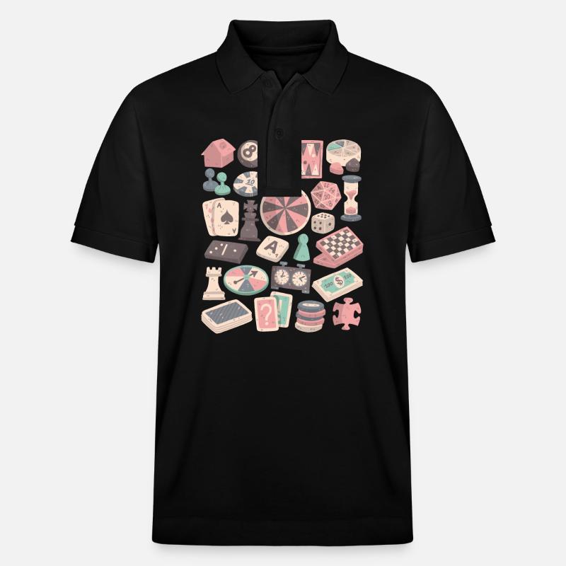 Brettspiele und Gesellschaftsspiele - Stanley/Stella Unisex Bio-Poloshirt PREPSTER - Schwarz