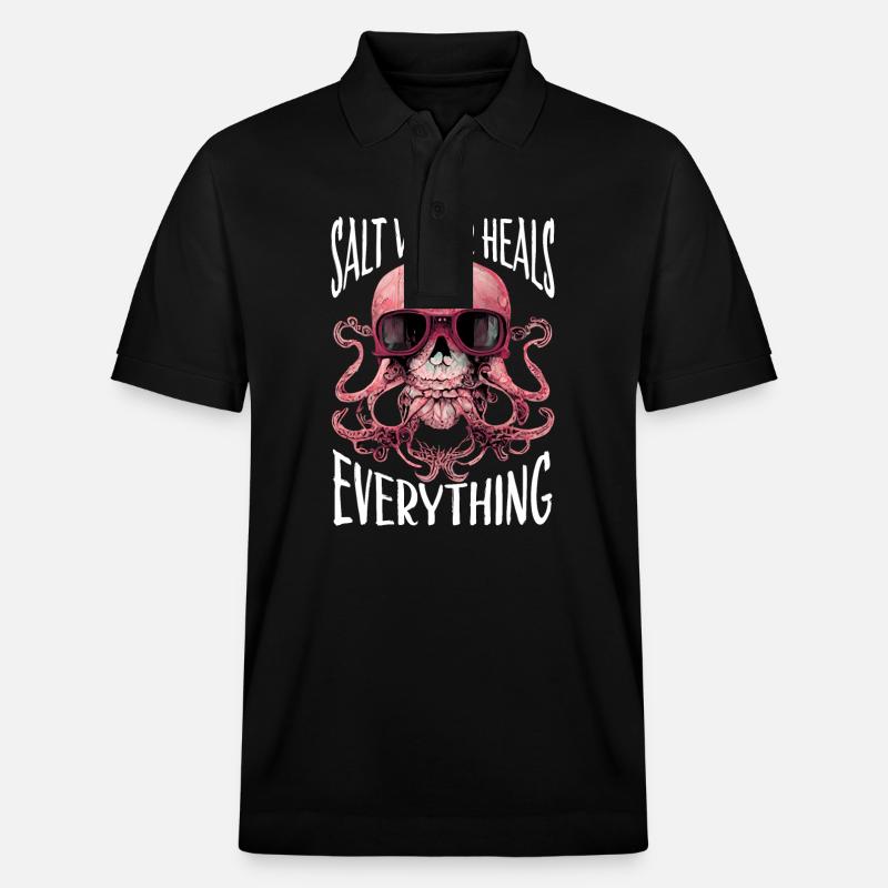 Octopus Crâne Octopus Cadeau - Polo PREPSTER bio Stanley/Stella Unisexe - noir