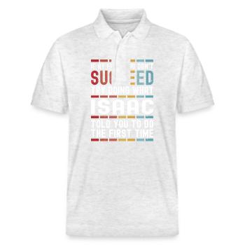 Isaac Name Personalisiert Lustig Geburtstag Weihnachten - Stanley/Stella Unisex Bio-Poloshirt PREPSTER - Weiß meliert - Vorne - Roxy (174cm) & Andy (188cm)