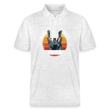 Genial seit 1975, 48 Jahre alt, 48. Geburtstag - Stanley/Stella Unisex Bio-Poloshirt PREPSTER - Weiß meliert - Vorne - Roxy (174cm) & Andy (188cm)