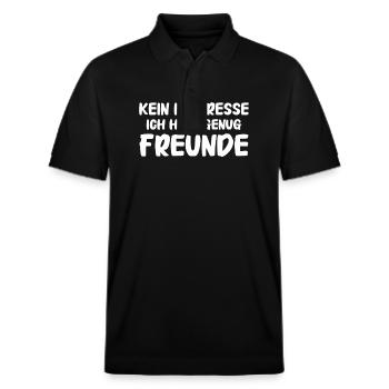 Lustig Witzig Funny Spruch Lustige Bekleidung - Stanley/Stella Unisex Bio-Poloshirt PREPSTER - Schwarz - Vorne - Roxy (174cm) & Andy (188cm)