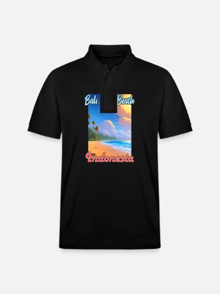 Bali Kuta Beach, Indonesia - Stanley/Stella Unisex Organic Polo Shirt PREPSTER - black