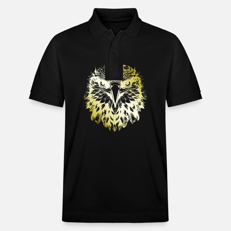 Adler Mandala gold - Stanley/Stella Unisex Bio-Poloshirt PREPSTER - Schwarz