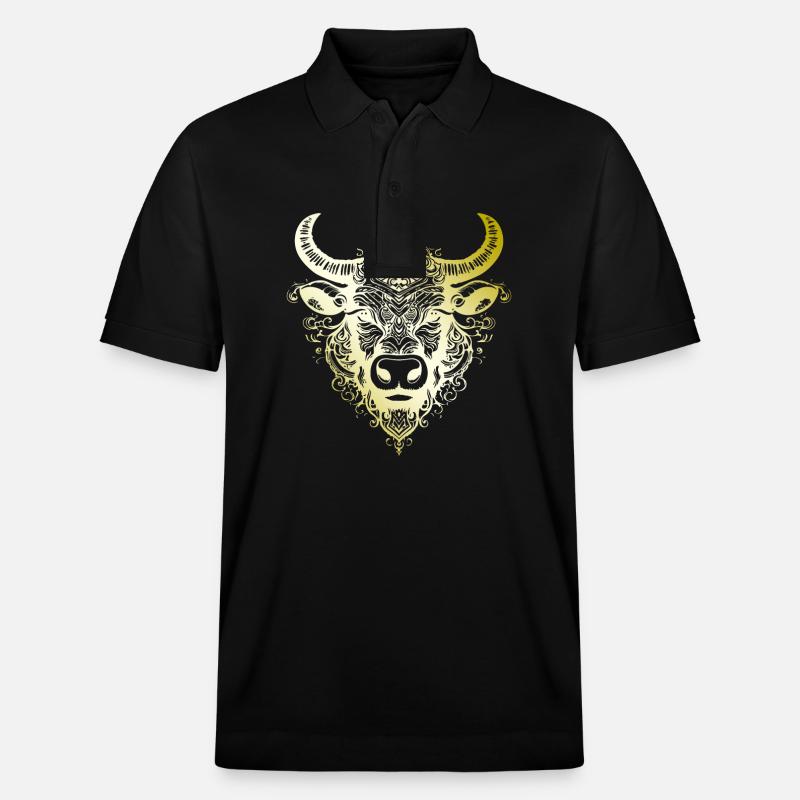 Taureau Mandala or - Polo PREPSTER bio Stanley/Stella Unisexe - noir
