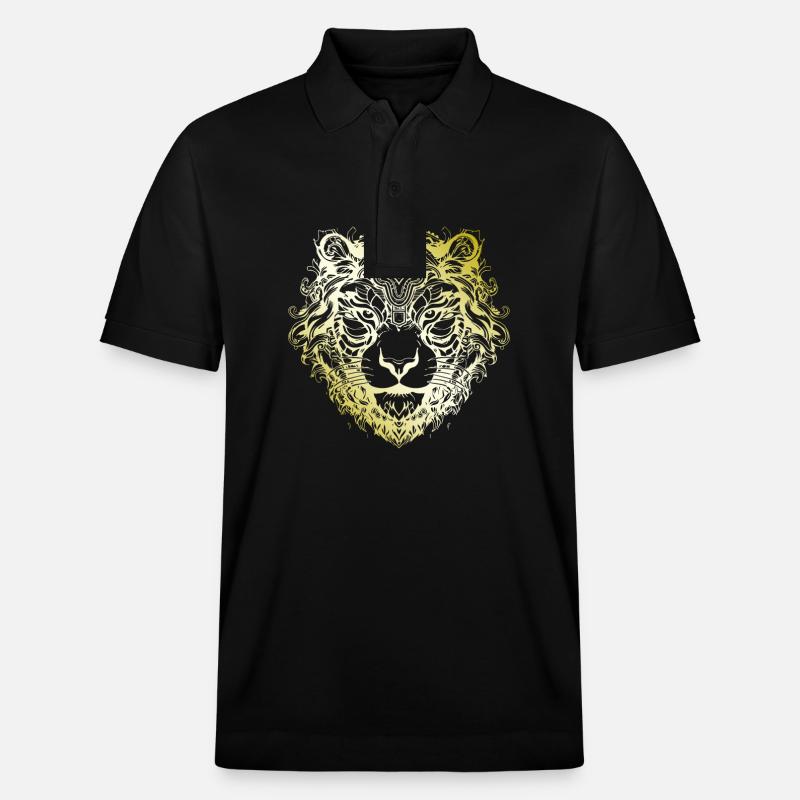 Tiger Mandala gold - Stanley/Stella Unisex Bio-Poloshirt PREPSTER - Schwarz