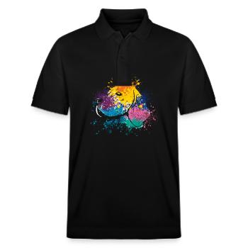 Colorful Splash Art Dog Lover Beagle Head - Polo PREPSTER bio Stanley/Stella Unisexe - noir - Devant - Roxy (174cm) & Andy (188cm)