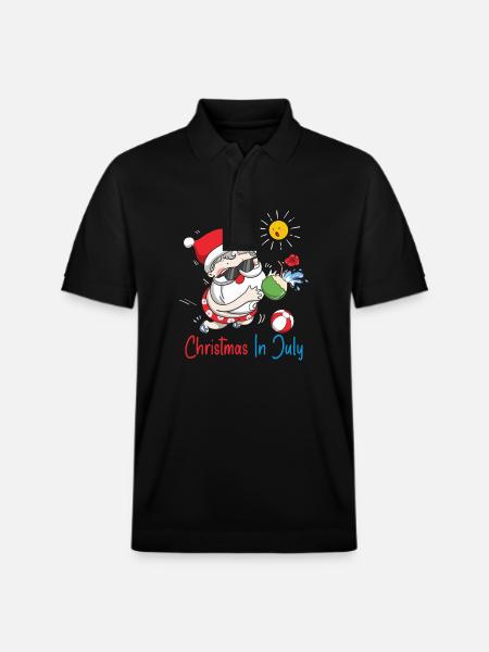 Xmas Christmas In July - Stanley/Stella Unisex Organic Polo Shirt PREPSTER - black