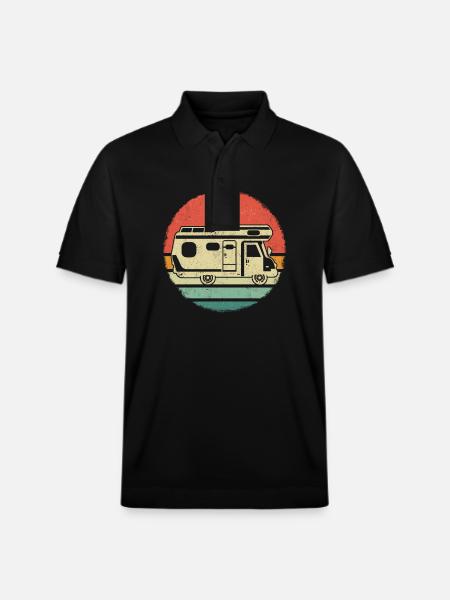 Camping Caravan Camper - Stanley/Stella Unisex Organic Polo Shirt PREPSTER - black