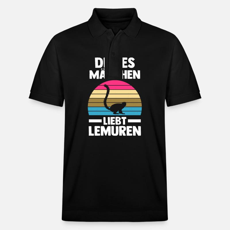 Lemur - Stanley/Stella Unisex Bio-Poloshirt PREPSTER - Schwarz