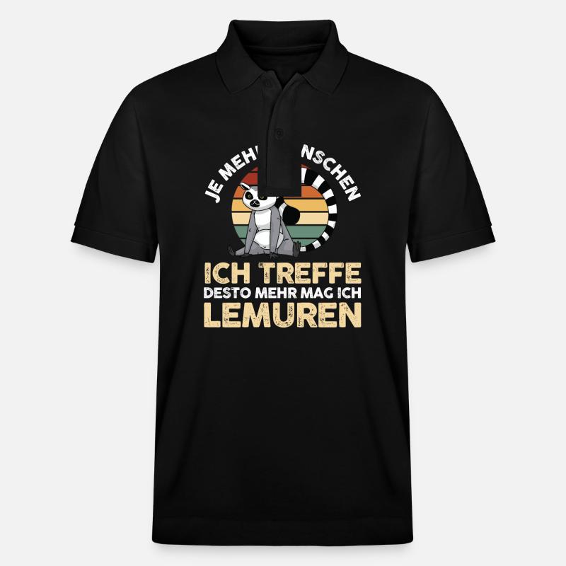 Lemur - Stanley/Stella Unisex Bio-Poloshirt PREPSTER - Schwarz
