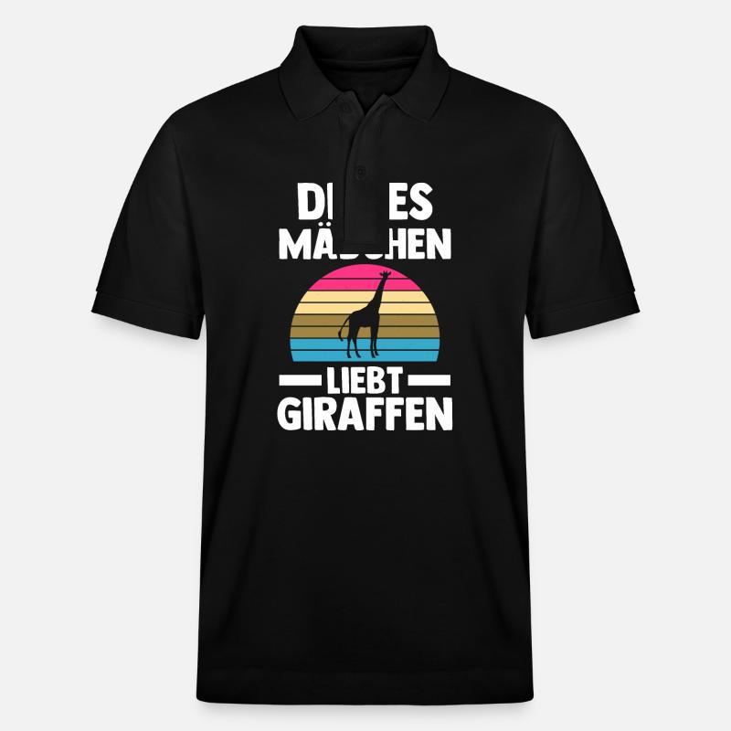 Giraffe Giraffen - Stanley/Stella Unisex Bio-Poloshirt PREPSTER - Schwarz
